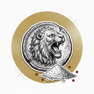 Paid in Salt — engraved lion coin emblem